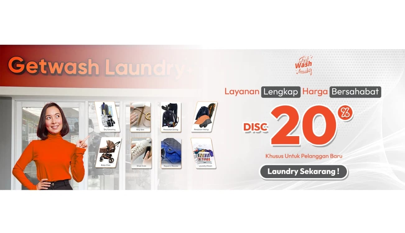 Promo Laundry Terdekat Diskon 20% Order Pertama di Getwash Laundry