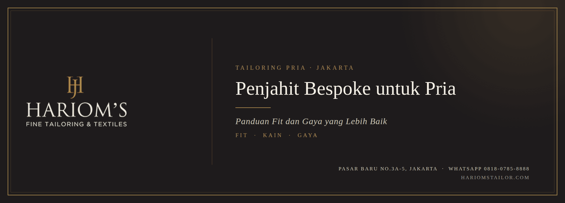 Penjahit Bespoke untuk Pria: Panduan Fit dan Gaya yang Lebih Baik